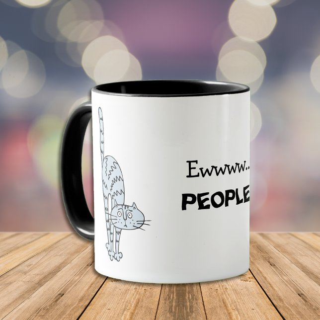 Ewwww...People Funny Blue Cat Coffee Mug (Creator Uploaded)