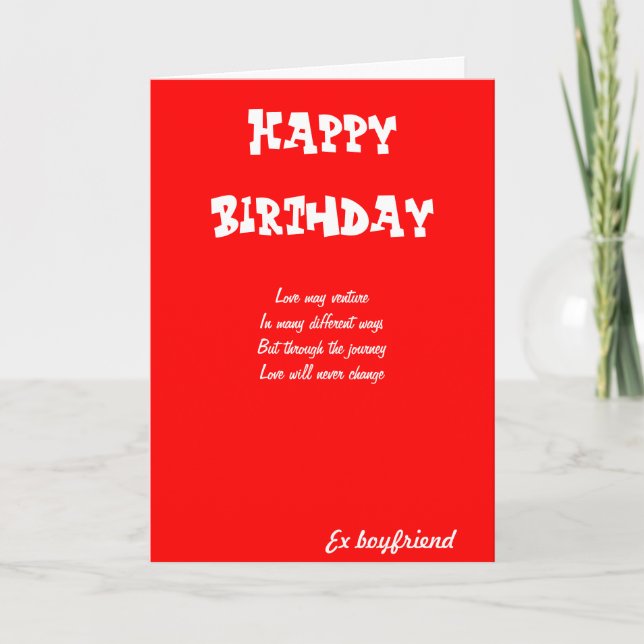 Ex boyfriend birthday cards (Front)
