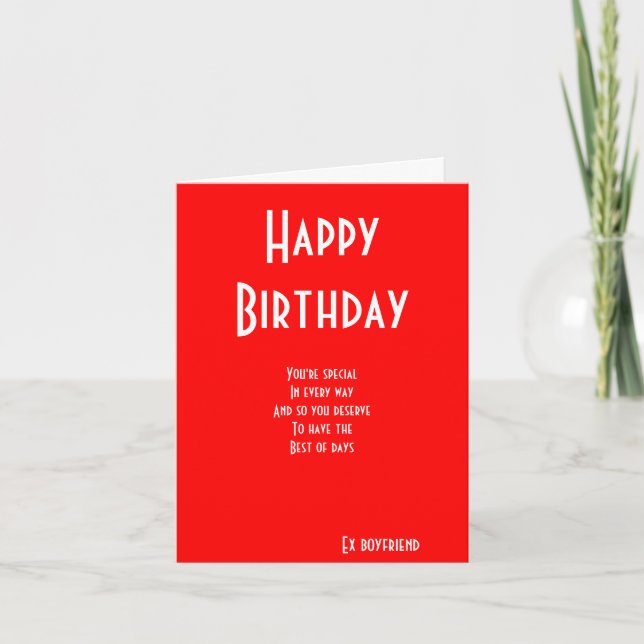 Ex boyfriend special birthday cards (Front)