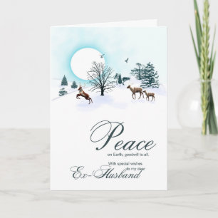 Ex-husband, Christmas with reindeer Holiday Card