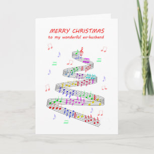 Ex Husband Sheet Music with a Stave Christmas Holiday Card