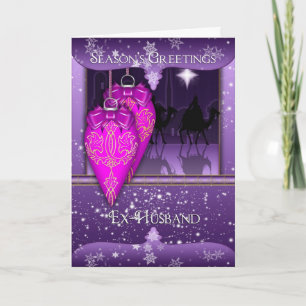 ex-husband, three wise men season's greetings card