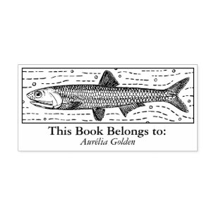 Ex Libris - Anchovy Rubber Stamp