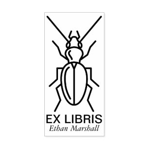 Ex Libris - Beetle/Bug v2 Rubber Stamp