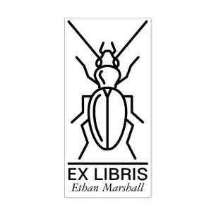 Ex Libris - Beetle/Bug v2 Rubber Stamp