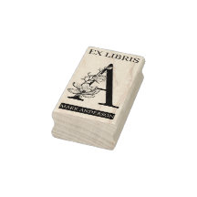 EX libris Book library bookplate monogram A