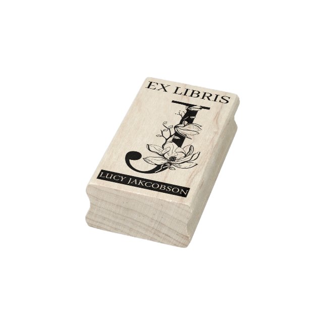 EX libris Book library bookplate monogram J Rubber Stamp (Stamp)