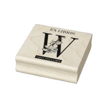 EX libris Book library bookplate monogram W
