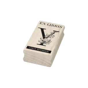 EX libris Book library bookplate monogram Y Rubber Stamp