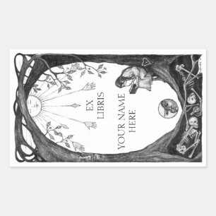 Ex Libris Bookplates Rectangular Sticker