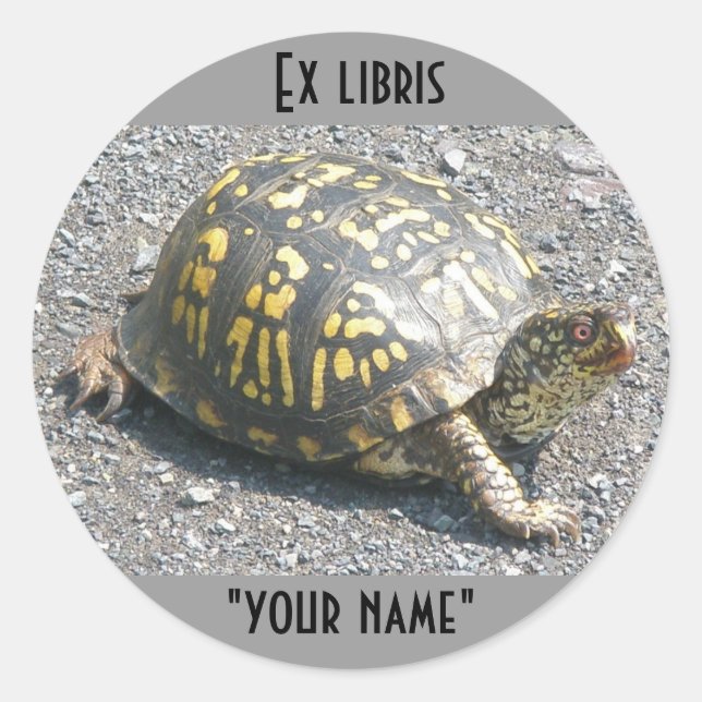 Ex Libris Box Turtle Stickers to Customise (Front)
