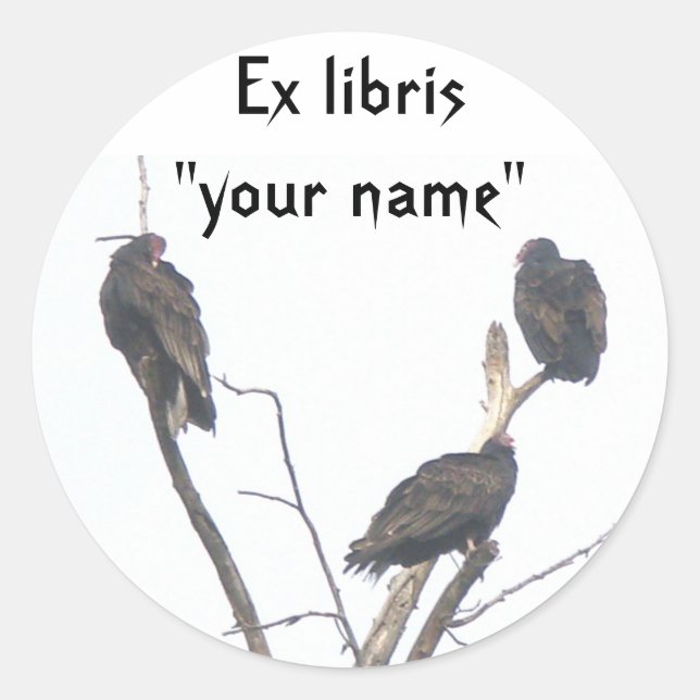 Ex Libris Buzzards Stickers to Customise (Front)