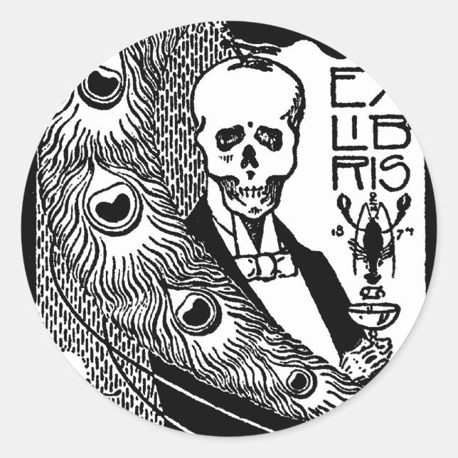 Ex Libris Classic Round Sticker (Front)