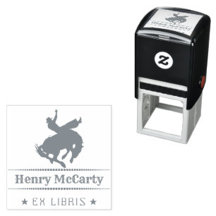 Ex Libris   Cowboy Rodeo Hors Self-inking Stamp