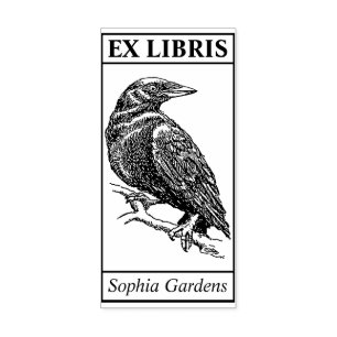 Ex Libris - Crow Rubber Stamp