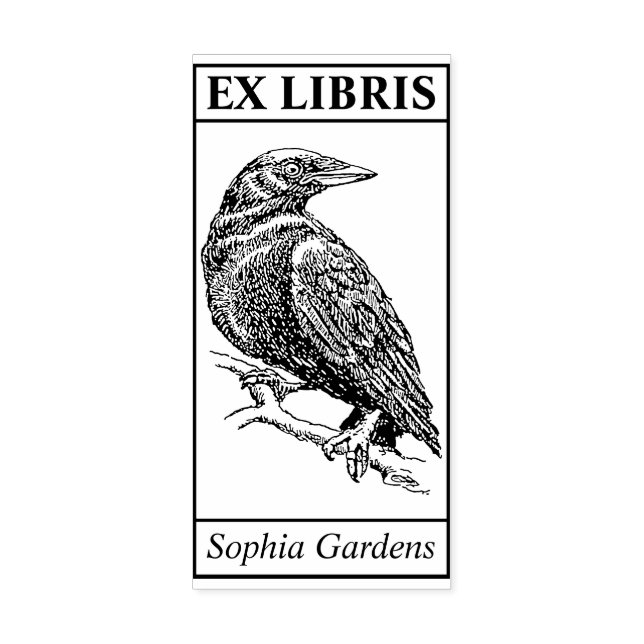 Ex Libris - Crow Rubber Stamp (Imprint)