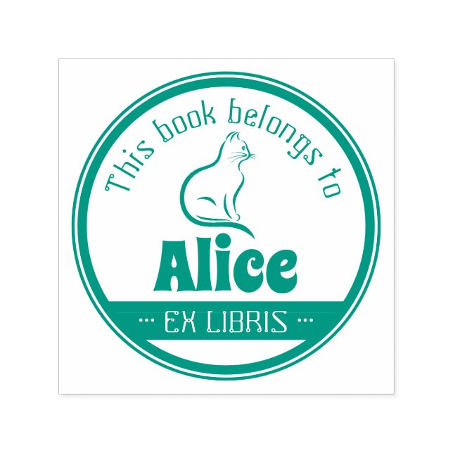 Ex Libris | Cute Cat Self-inking Stamp (Design)
