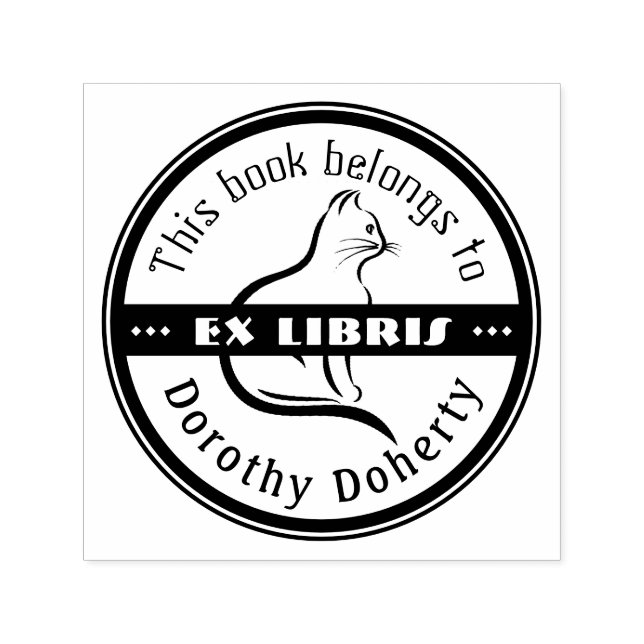 Ex Libris | Cute Cat Self-inking Stamp (Design)