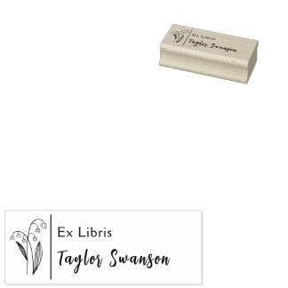 Ex Libris flower bluebells plants floral modern Rubber Stamp