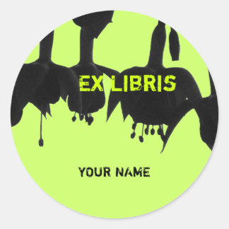 Ex Libris - Flowers (Bells) Classic Round Sticker