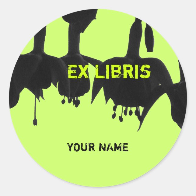 Ex Libris - Flowers (Bells) Classic Round Sticker (Front)