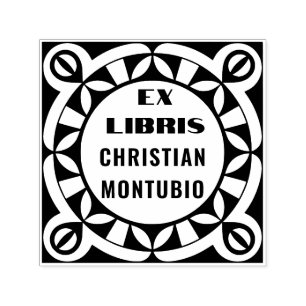 Ex Libris Geometric Book Stamp - Self-Inking