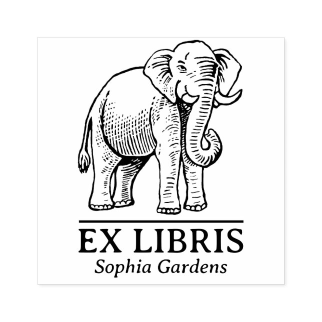 Ex Libris - Indian Elephant Rubber Stamp (Imprint)