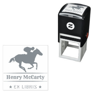 Ex Libris   Jockey Horse Self-inking Stamp