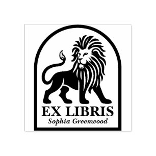 Ex Libris - Lion Rubber Stamp