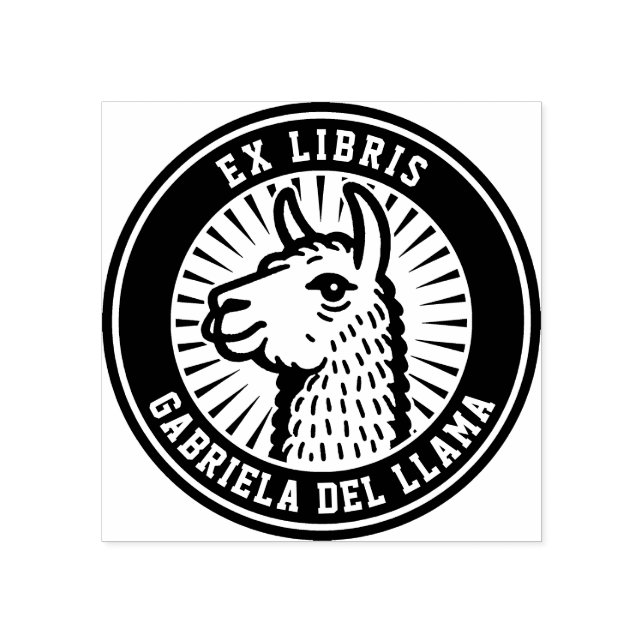 Ex Libris - Llama Champion Rubber Stamp (Imprint)