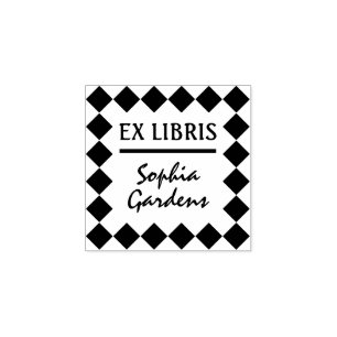 Ex Libris Modern Rubber Stamp