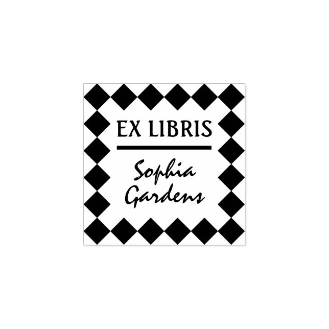Ex Libris Modern Rubber Stamp (Imprint)