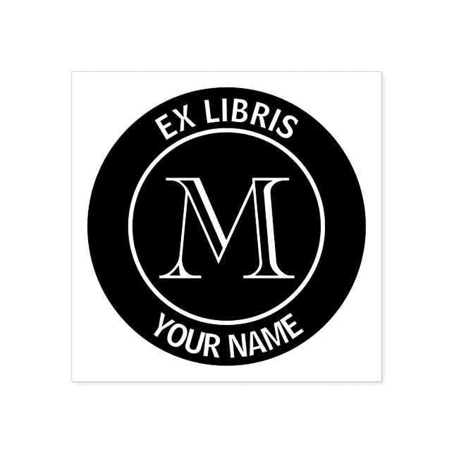 Ex libris Monogram bookplate Rubber Stamp (Imprint)