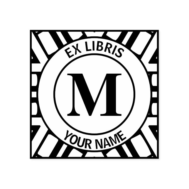 Ex libris Monogram bookplate Rubber Stamp (Imprint)