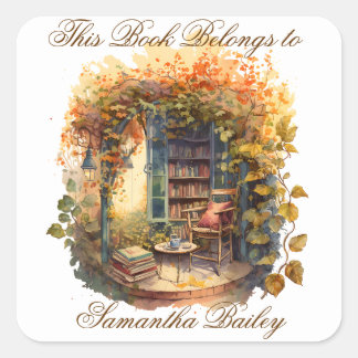 Ex Libris Personalised Bookplate Square Sticker