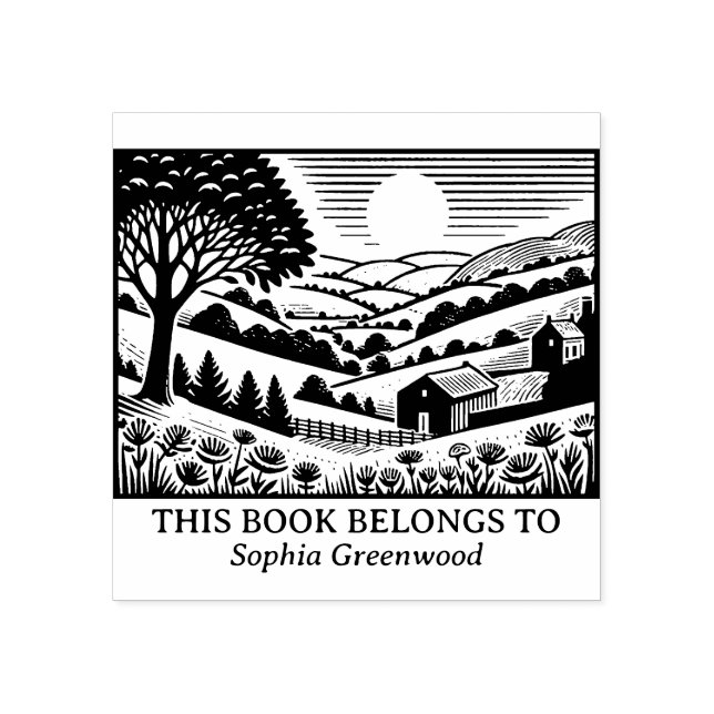 Ex Libris - Rural Landscape 02 Rubber Stamp (Imprint)