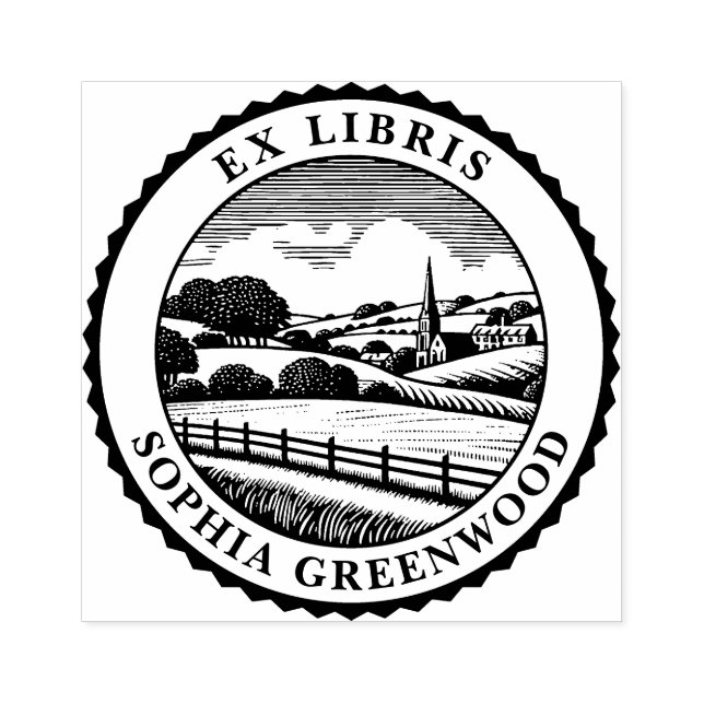 Ex Libris - Rural Landscape 06 Rubber Stamp (Imprint)