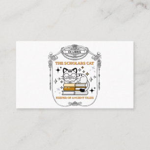 Ex Libris Scholar Cat Dark Academia Business Card