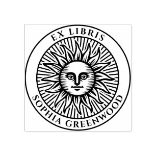 Ex Libris - Sun Face 3 Rubber Stamp