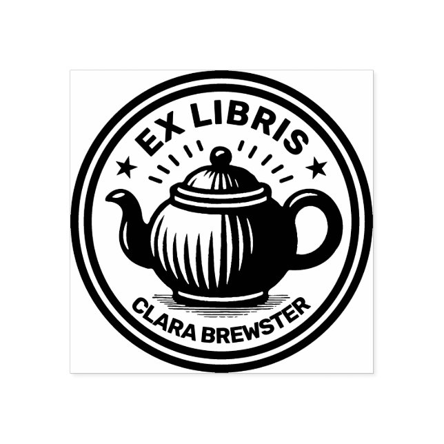 Ex Libris - Tea Pot Rubber Stamp (Imprint)