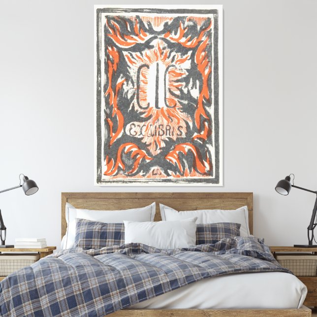 Ex libris van Carel Lion Cachet Canvas Print (Insitu(Bedroom))