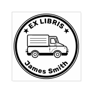 Ex Libris with car Self-inking Stamp