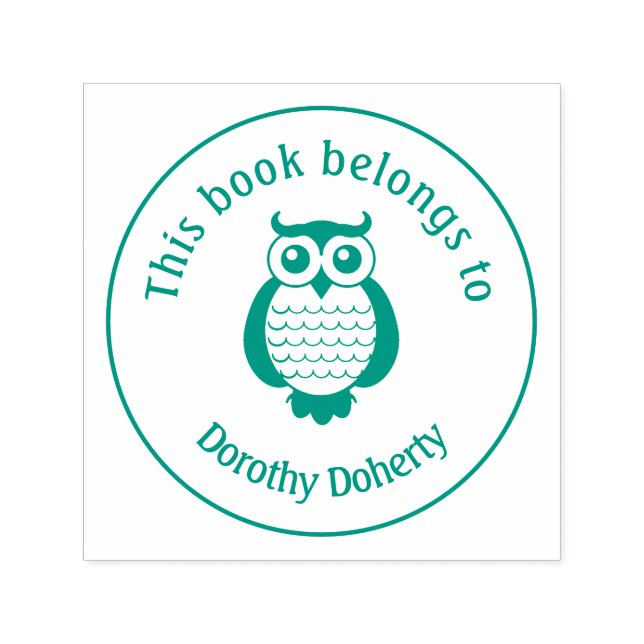 Ex Libris with Owl | Personalizable Self-inking Stamp (Design)