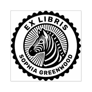 Ex Libris - Zebra Rubber Stamp