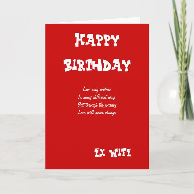 Ex wife birthday cards (Front)