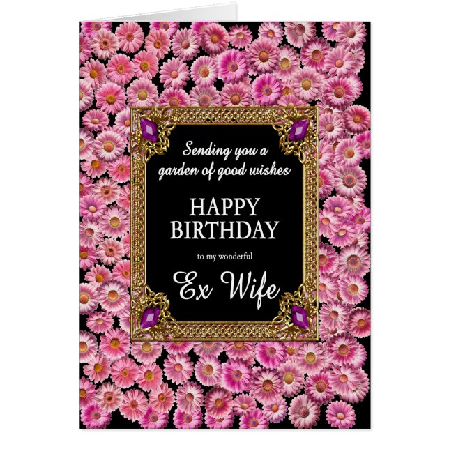 Ex Wife Birthday Pink Daisies (Front)