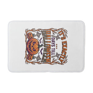 Exactly Days Till Halloween Jack Lantern Bats_1 Bath Mat