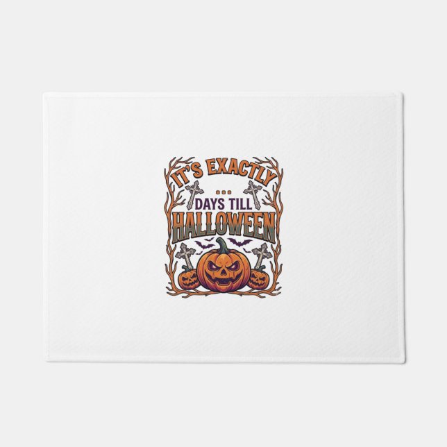 Exactly Days Till Halloween Jack Lantern Bats_1 Doormat (Front)