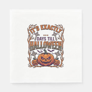 Exactly Days Till Halloween Jack Lantern Bats_1 Napkin