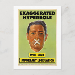 Exaggerated Hyperbole Postcard